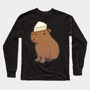 Capybara with Cheese Cake on its head Long Sleeve T-Shirt
